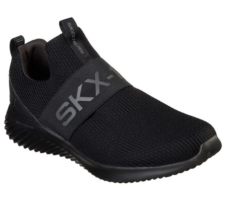 Skechers Herr Svarta Slip On - Bounder - Wolfston - Sverige (RYOZJ-9421)